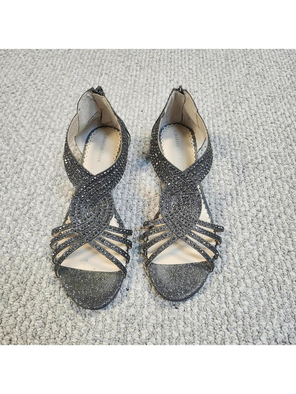Charter Club Women's Sparkly Strappy Sandals Size 9M New - Picture 2 of 8
